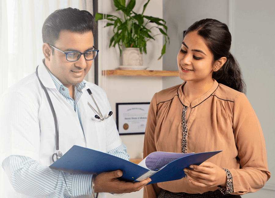 physician talking to his patient 